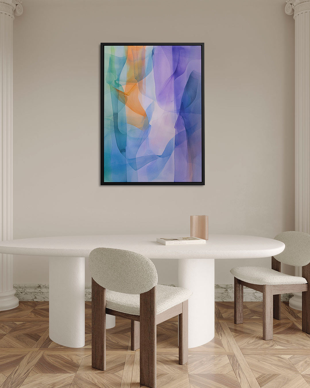 Vloeiende kleuren harmonie – staand wanddecoratie kunstwerk