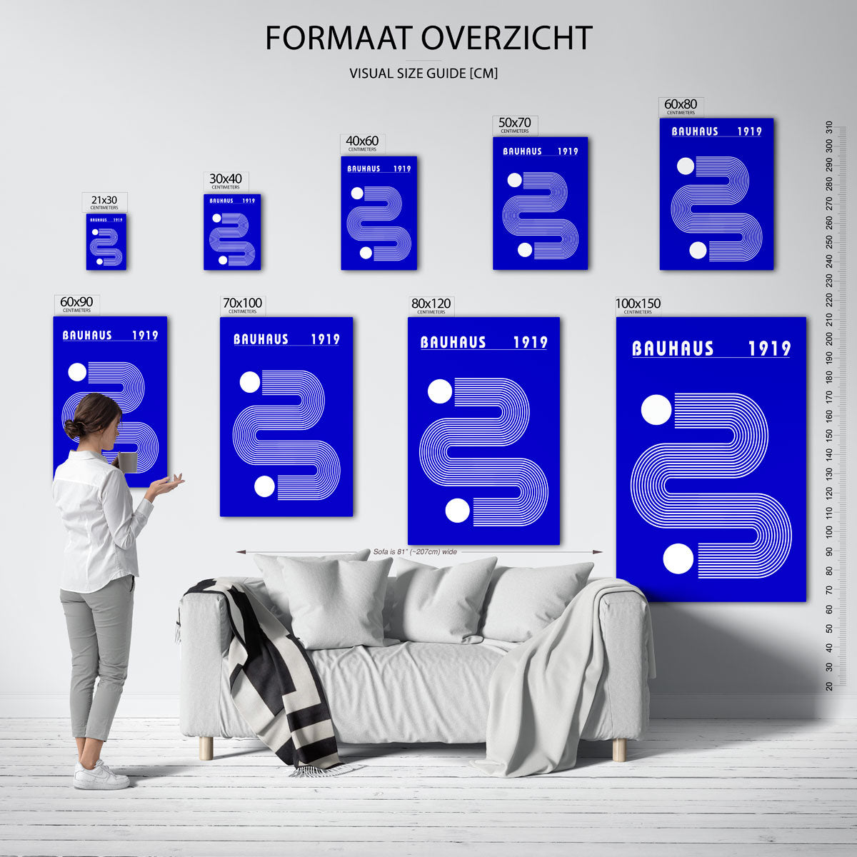Lijnen en vlakken – geometrische poster in Bauhaus-stijl van WallArtistic