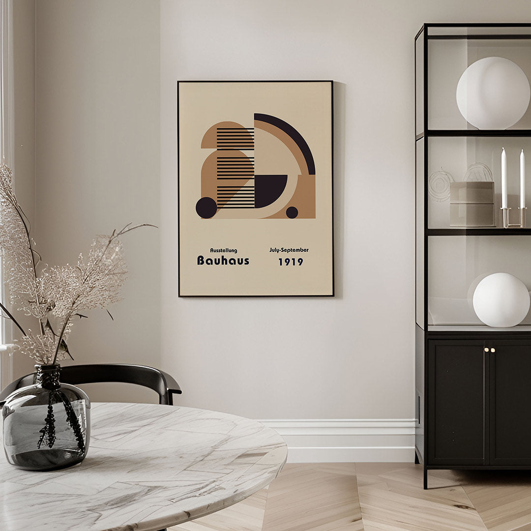 Vormen en vlakkenspel – geometrische Bauhaus poster in staand formaat