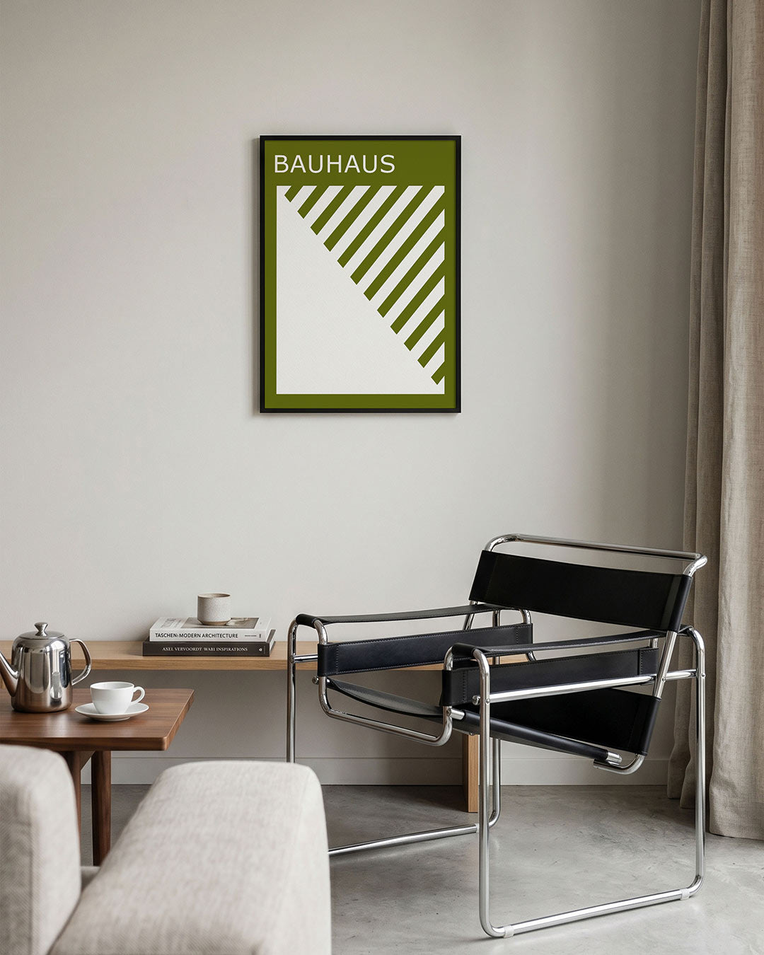 Diagonal lijnen – geometrische Bauhaus poster in staand formaat