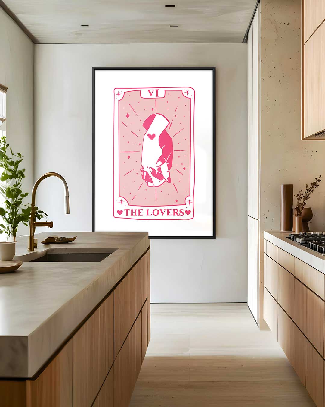 Liefdevolle Tarot Illustratie – dibond wanddecoratie in staand formaat