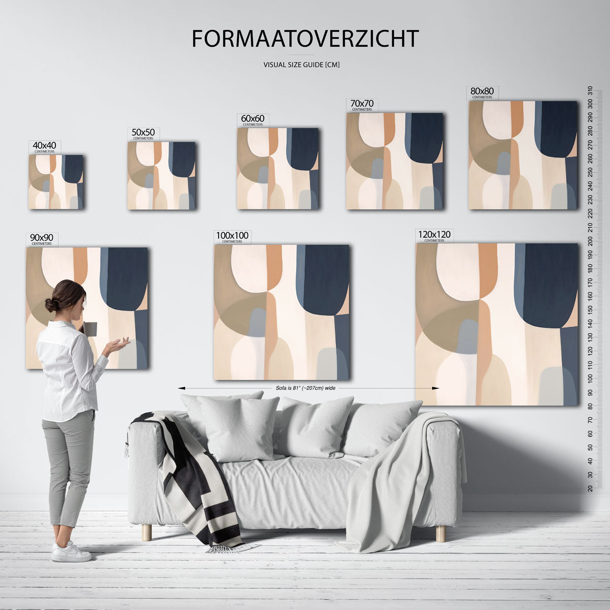Abstracte vormen – vierkante muurposter met abstracte vormen