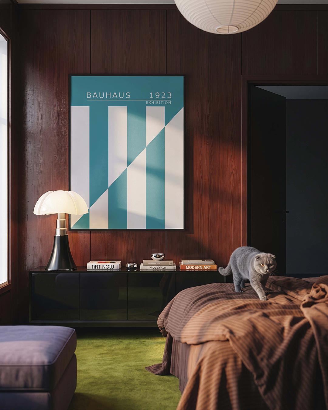 Lijnen en vlakken – geometrische Bauhaus poster in staand formaat