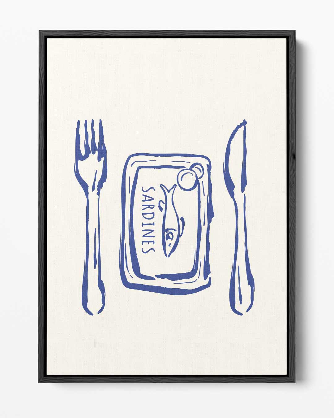 Sardines op Tafel - Grafische Print – portret kunstwerk als wanddecoratie