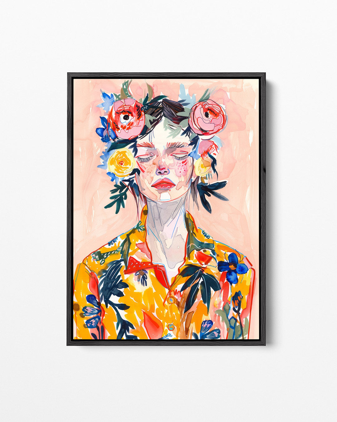 Portret illustratie – staand wanddecoratie kunstwerk