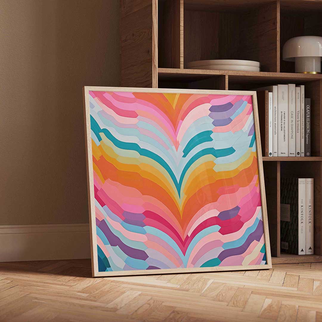 Kleurrijke golvende vormen – moderne wandkunst met kleur en vormen als poster