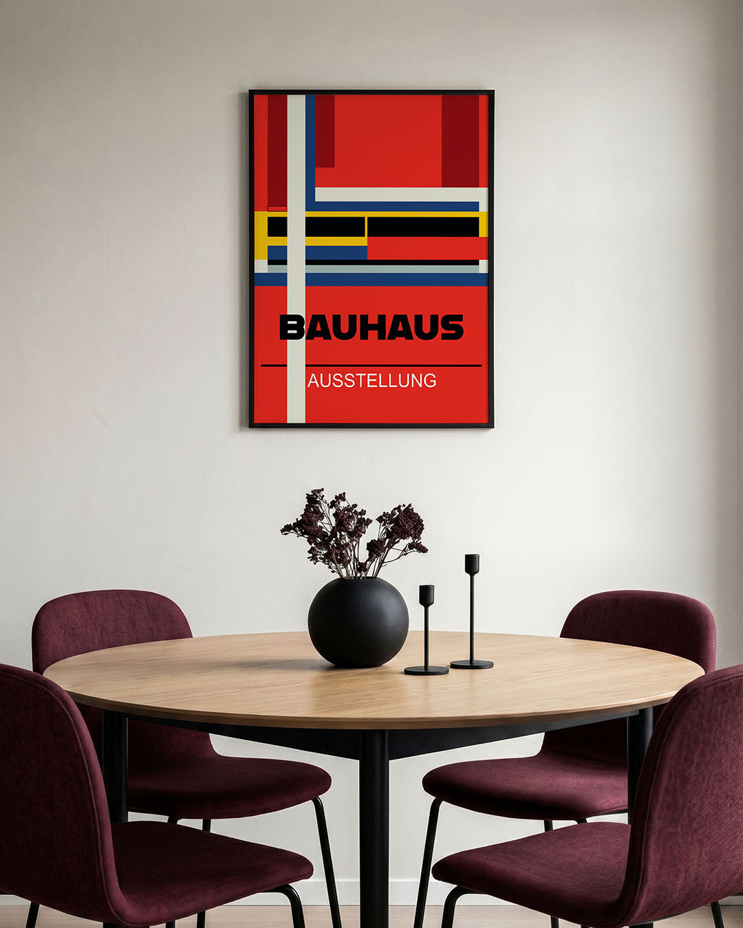 Vorm en kleur – staande Bauhaus poster voor aan de muur