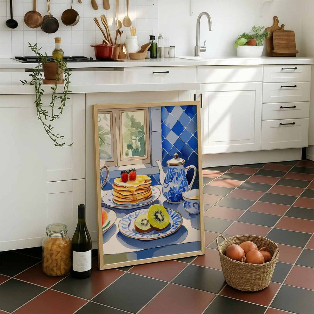 Ontbijt in Zomerse Stijl – staande muurposter voor keuken of eethoek