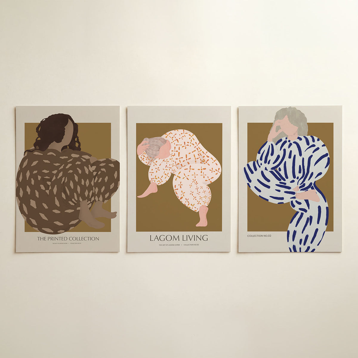 Vorm en kleur driedelige posterset in tweede interieur