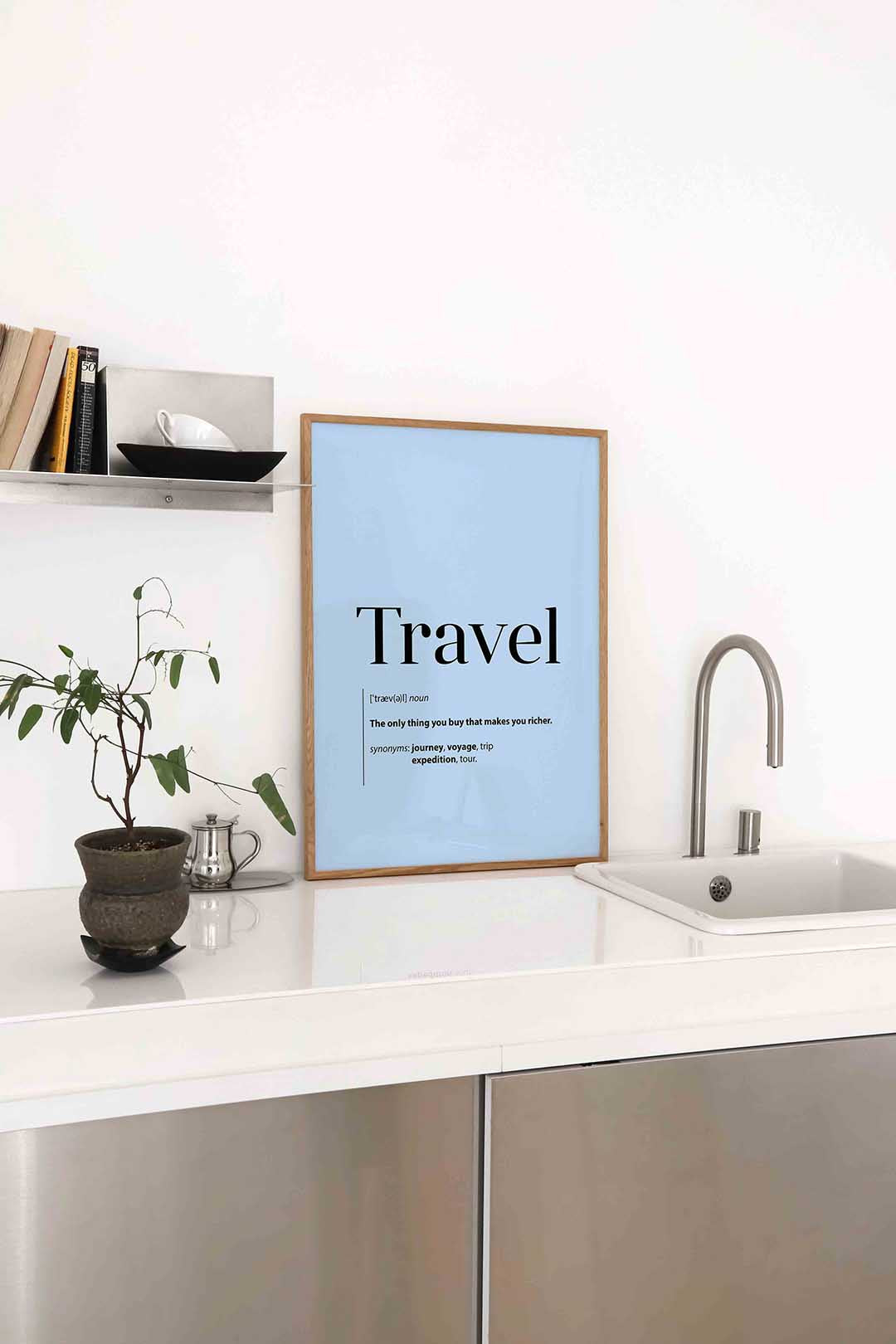 Travel definitie – staande keuken wanddecoratie van WallArtistic