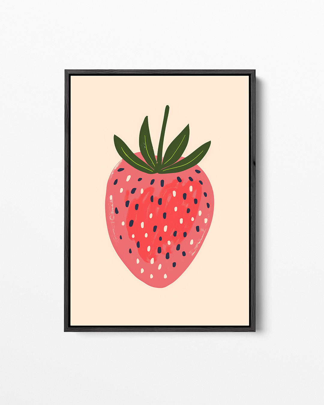 Speelse aardbei illustratie – staand wanddecoratie kunstwerk