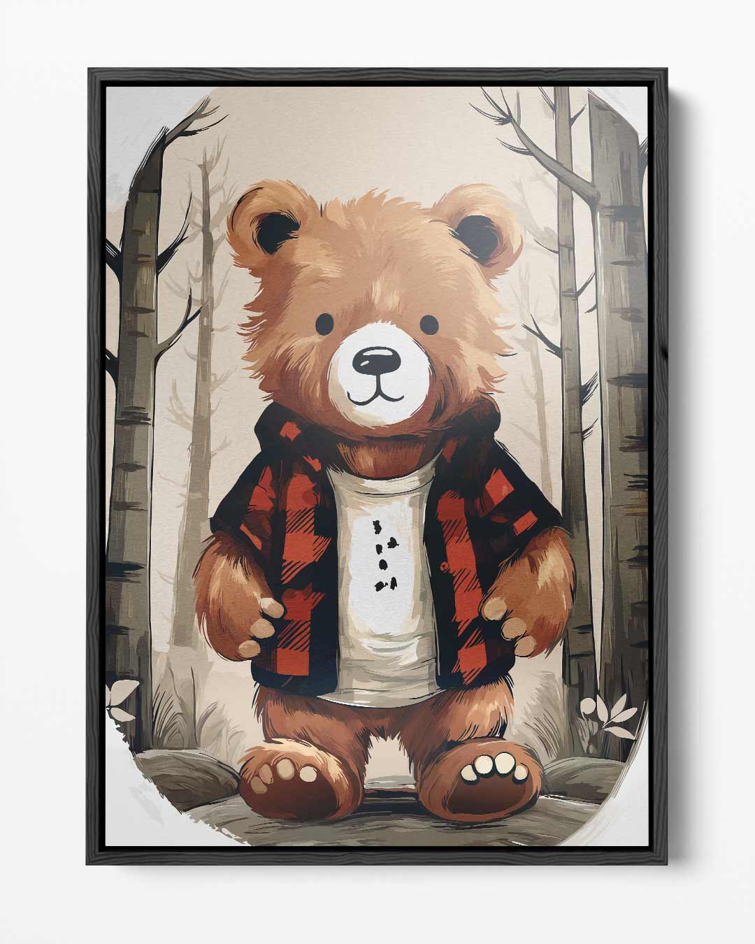 Wanddecoratie Beer in Houtlook – portret kunstwerk als wanddecoratie