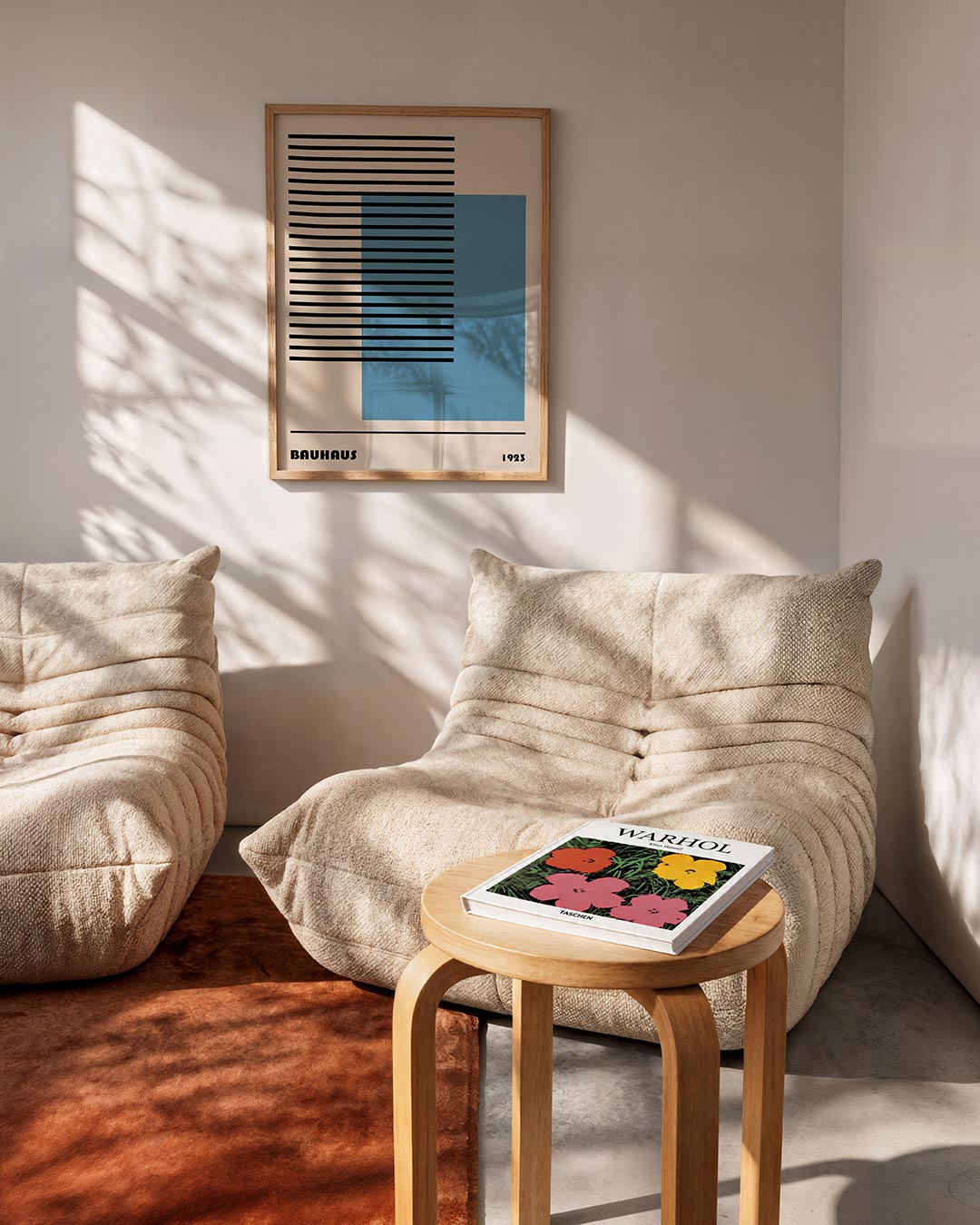 Lijnen en vlakken – geometrische Bauhaus poster in staand formaat