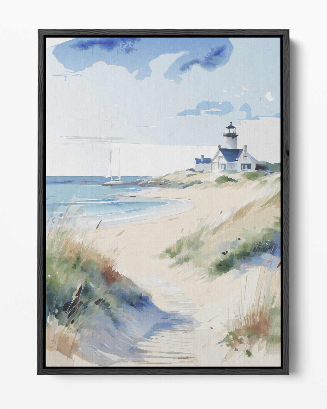 Zomerse Strandwandeling – portret kunstwerk als wanddecoratie