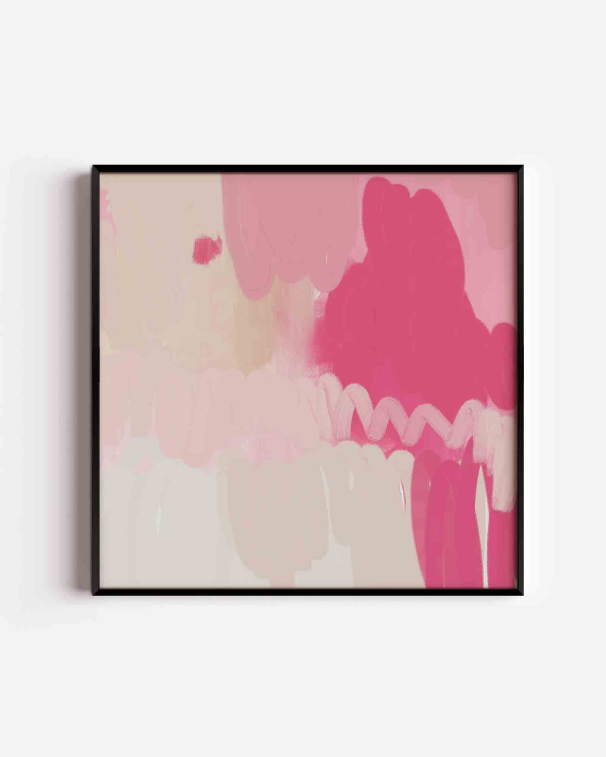 Roze en beige vormen – vierkante poster met kleur en vormen als wanddecoratie