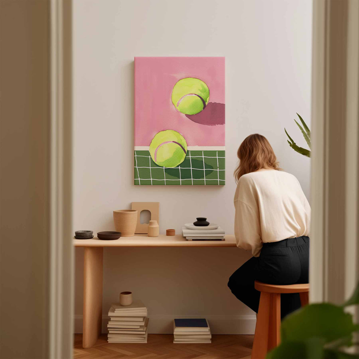 Tennis Dromen – plexiglas wanddecoratie in portret formaat