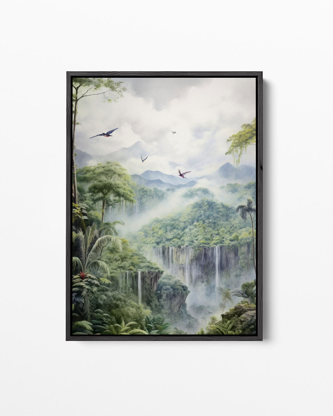 Vogels in weelderig landschap – staand wanddecoratie kunstwerk