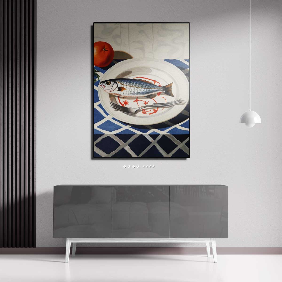 Zeevruchten Op Een Bord – canvas wanddecoratie in portret formaat