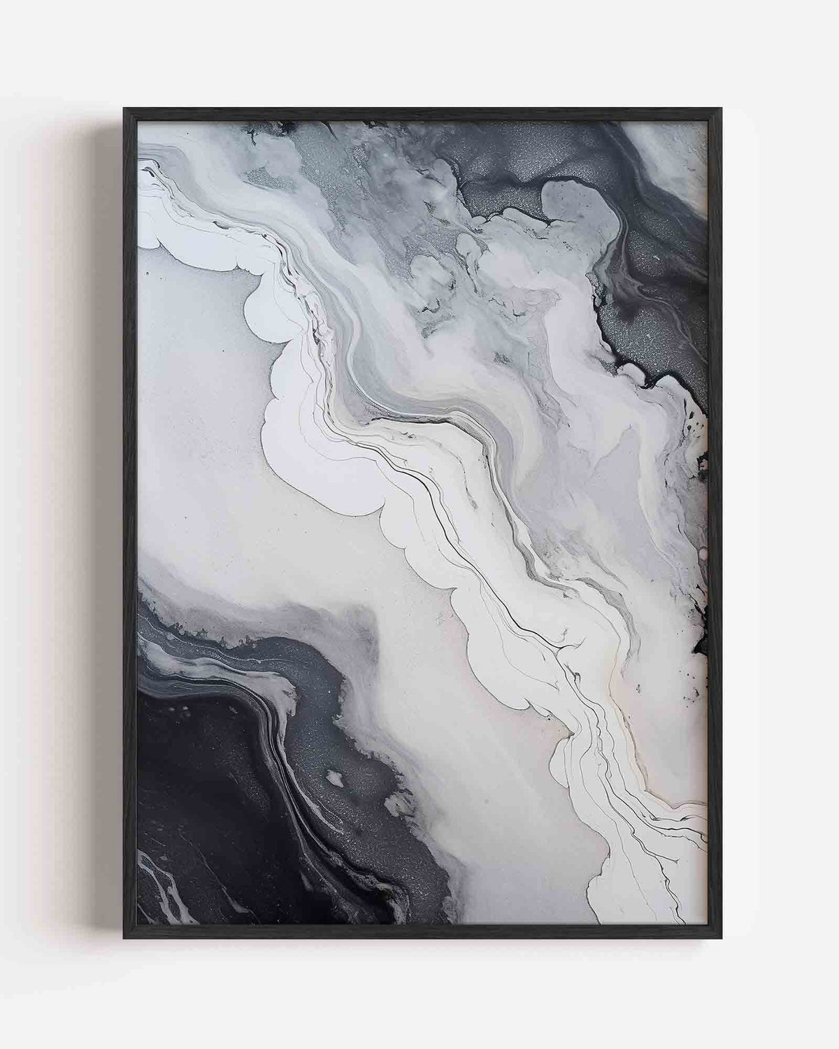 Zwart wit marmer effect – zacht abstracte portret poster als wanddecoratie