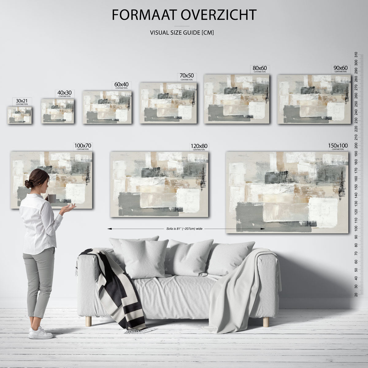 Abstracte vormen – liggende muurposter met abstracte vormen