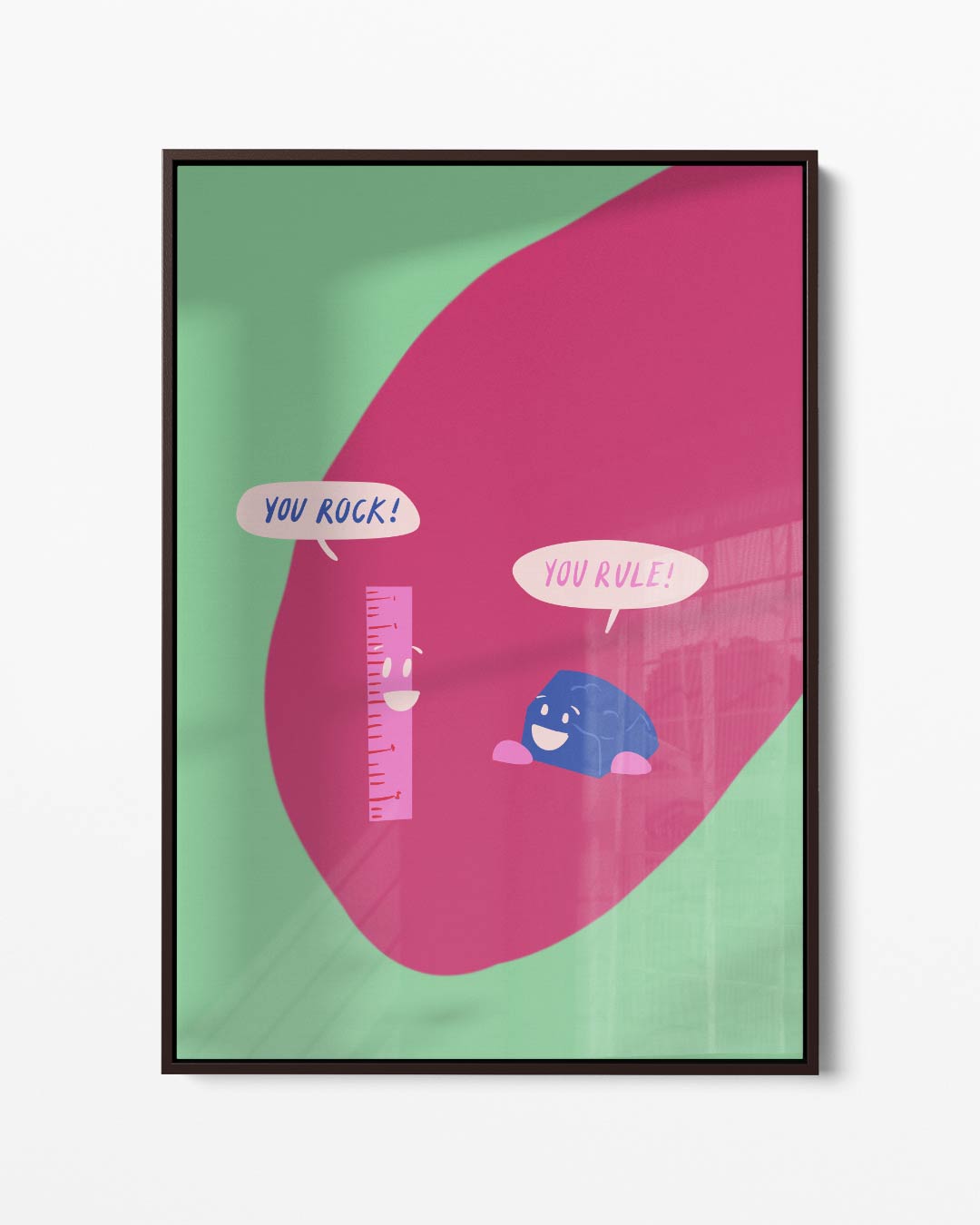 Vrolijke Vriendschap Illustratie – portret kunstwerk als wanddecoratie