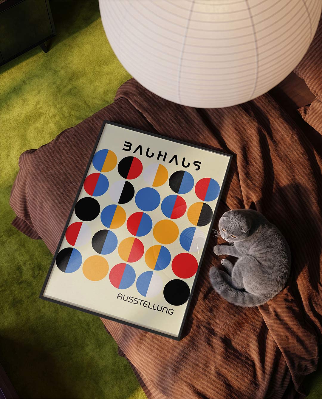 Cirkelpatroon en kleur – moderne Bauhaus wandkunst als poster