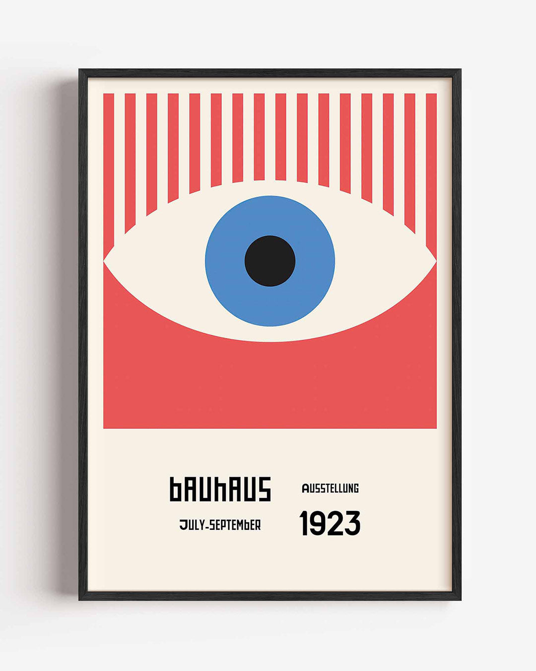 Oogvorm en lijnen – staande Bauhaus poster als wanddecoratie
