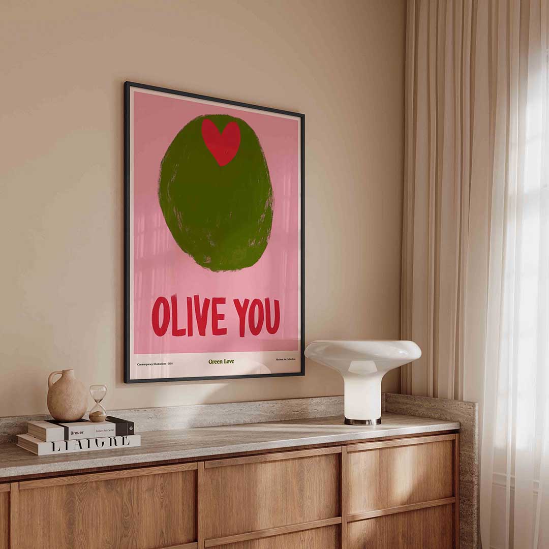 Olijf met hart – urban poster in staand formaat