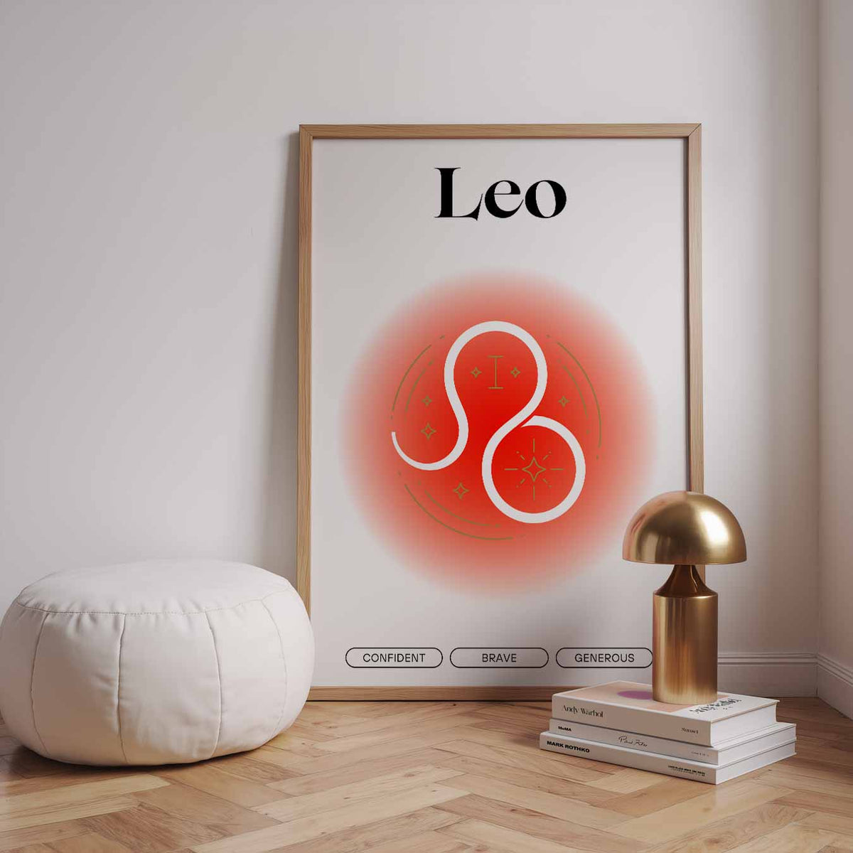 Stijlvolle Leo Astro – staande muurposter met mindful uitstraling