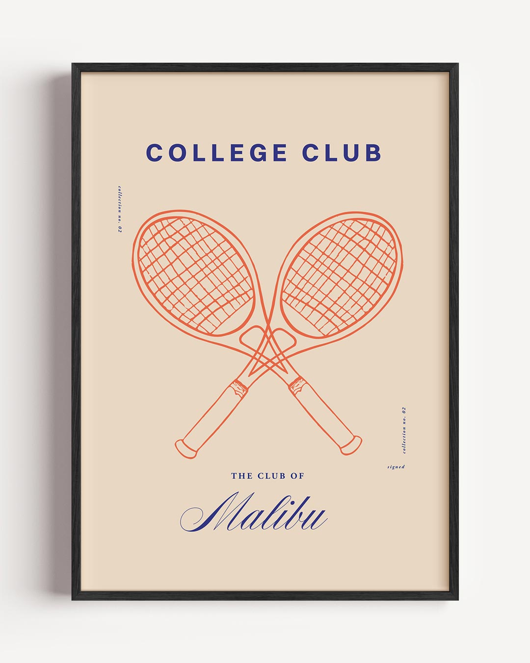 Tennis Club Vibes – College Club portret poster als wanddecoratie