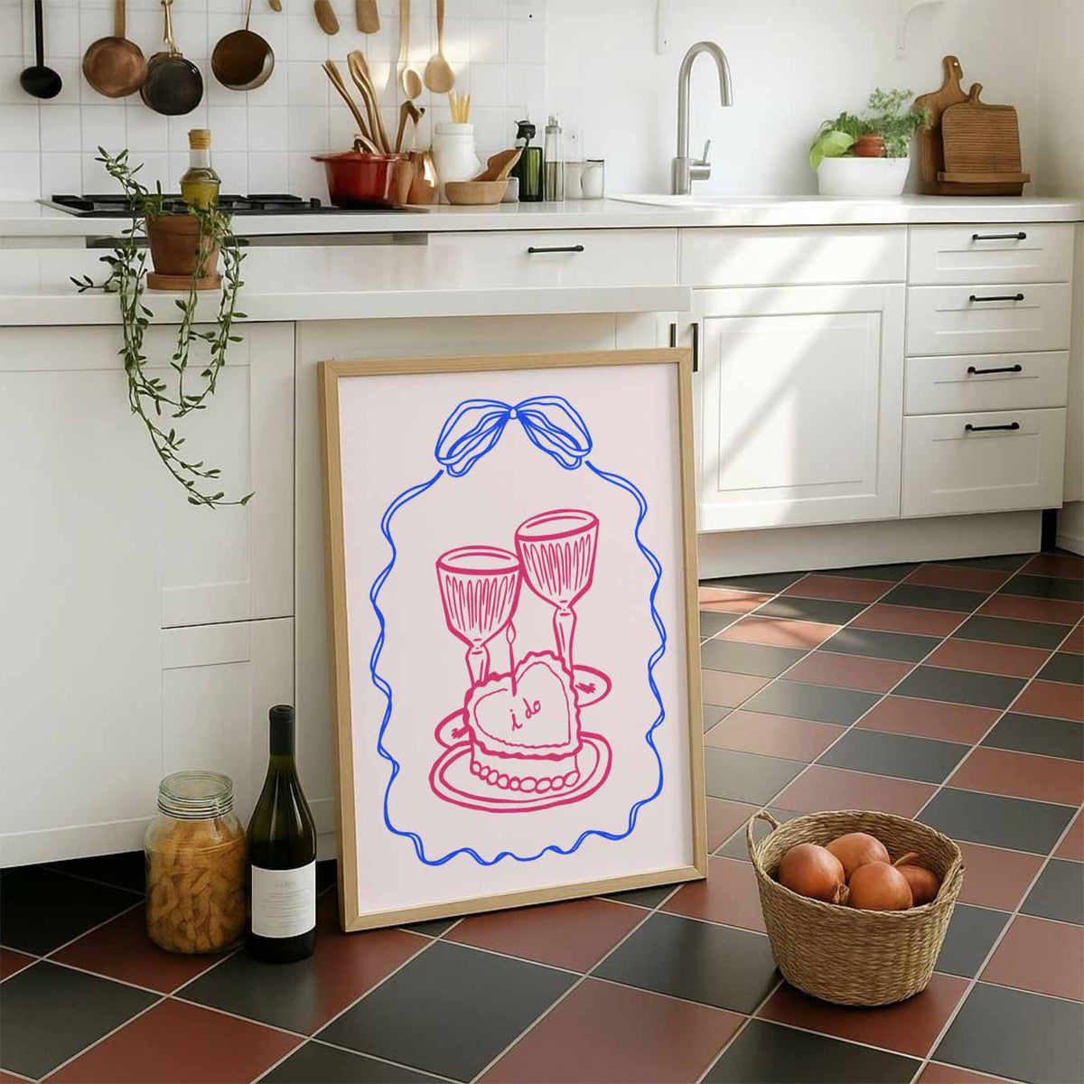 Romantische "I Do" – staande muurposter voor keuken of eethoek