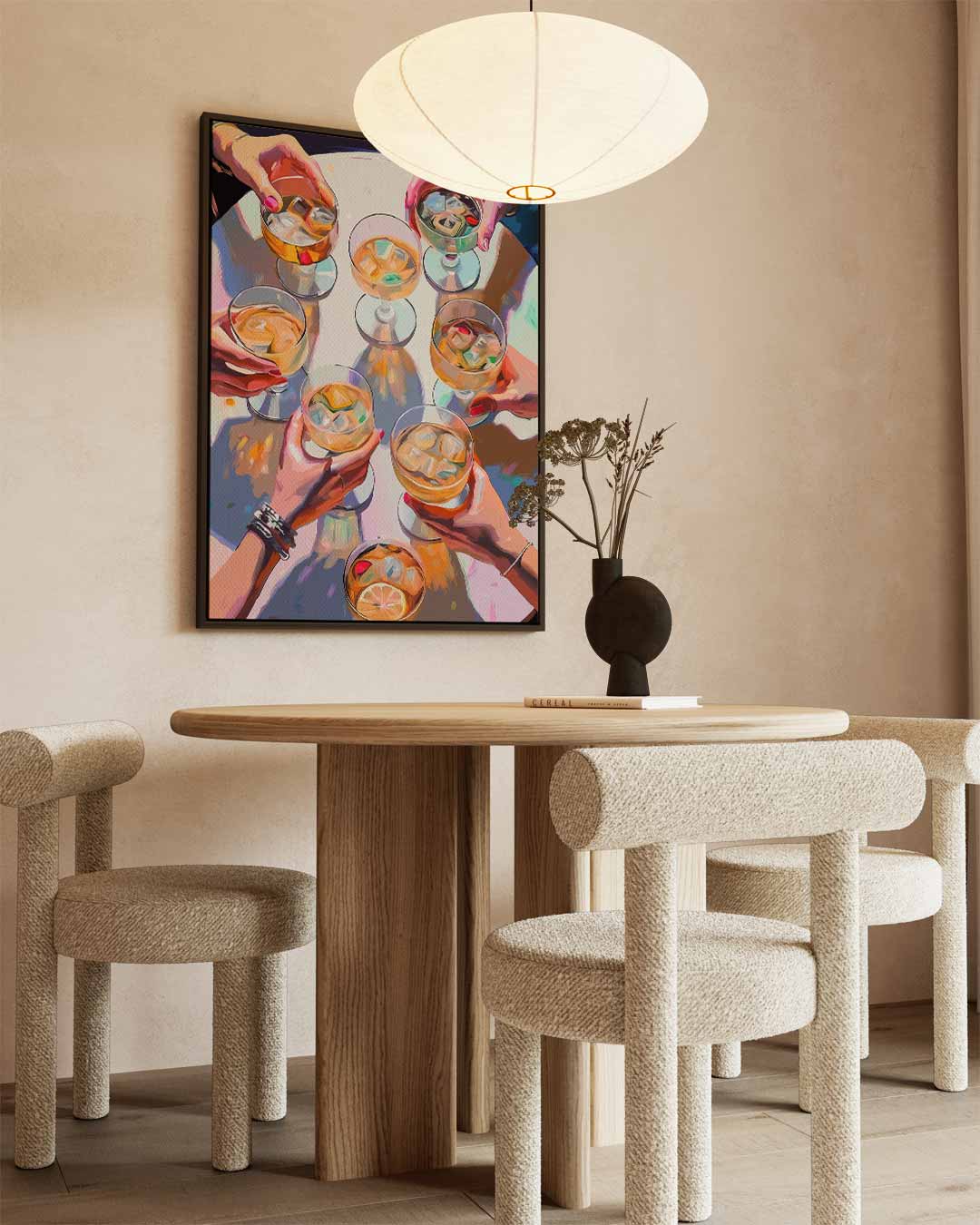 Vriendschapstoast in Kleur – canvas wanddecoratie in portret formaat
