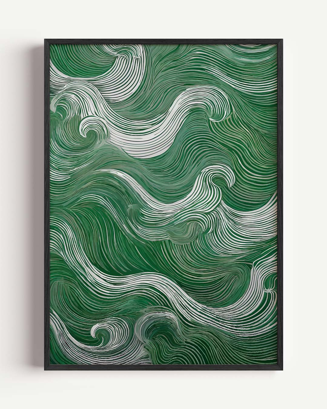 Golvende Groene Patronen – kleurrijke abstracte portret poster als wanddecoratie