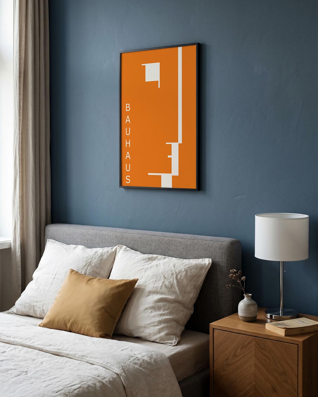 Oranje en wit Poster