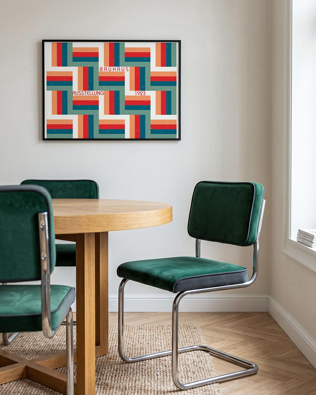 Vorm en kleur – liggende Bauhaus poster voor aan de muur