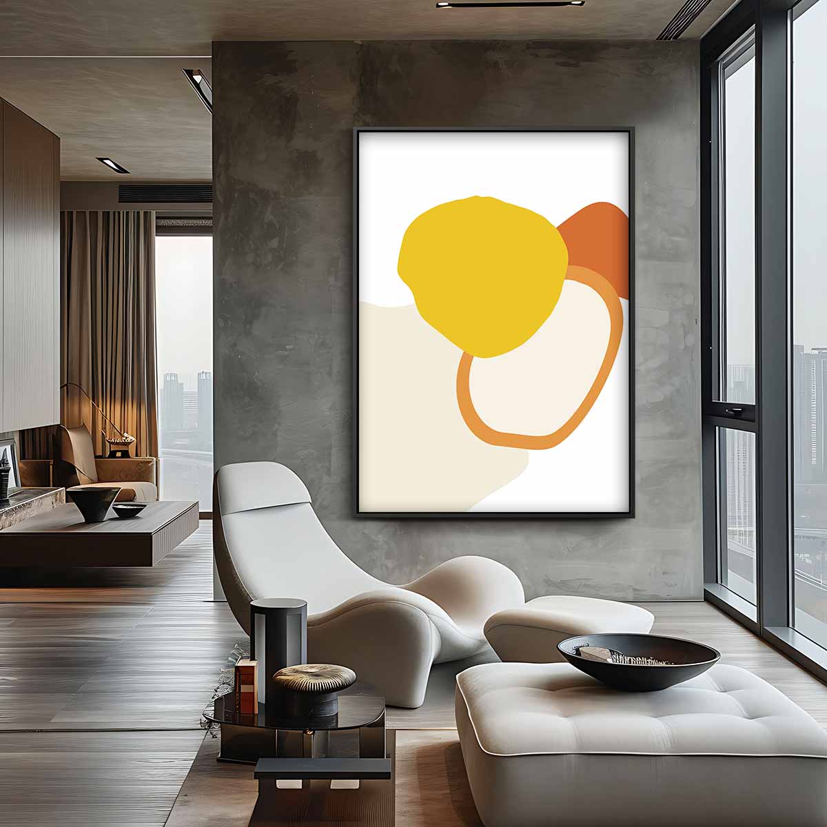 Abstracte Kleurencompositie – canvas wanddecoratie in portret formaat