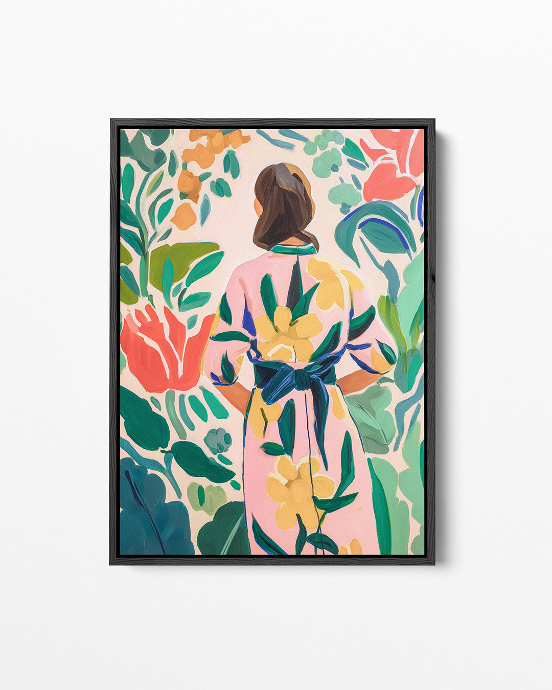 Vrouw in bloemen – staand wanddecoratie kunstwerk