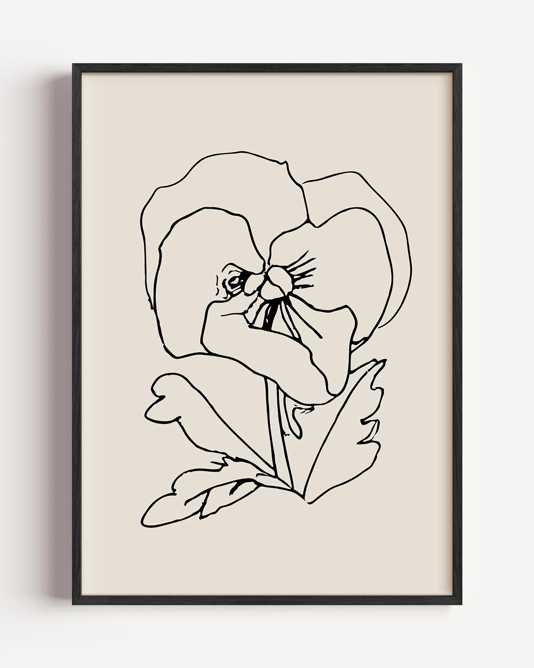 Elegante Bloemlijntekening – bloemen portret poster als wanddecoratie