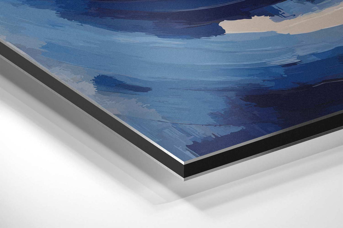 Blauwe Wirwar – canvas kunstwerk als wanddecoratie