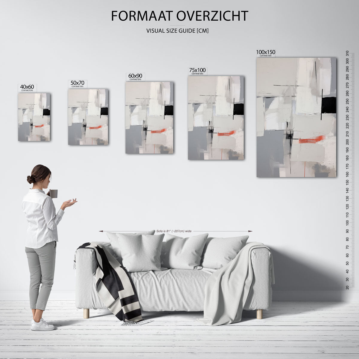 Geometrische vlakken – staand wanddecoratie kunstwerk