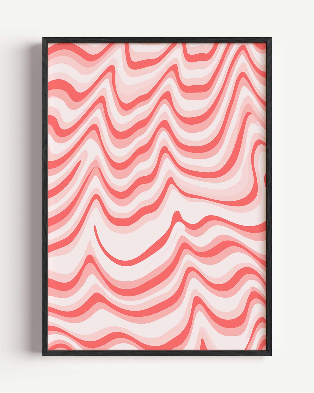 Golvende Lijnen Print – kleurrijke abstracte portret poster als wanddecoratie