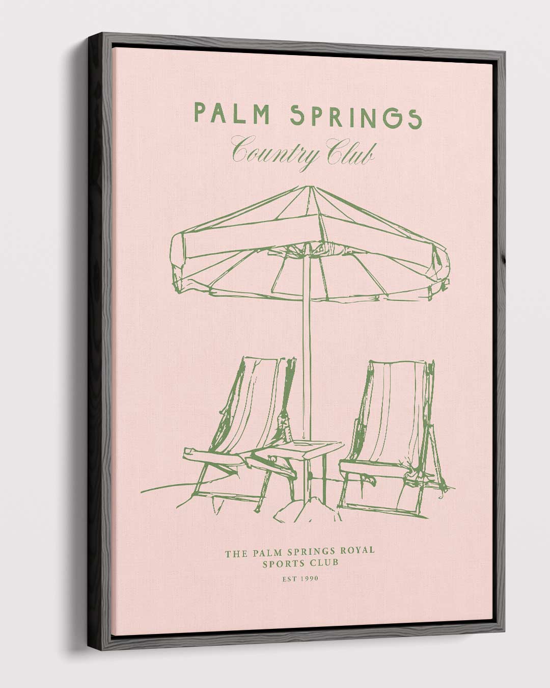 Palm Springs Country Club Poster – canvas wanddecoratie in portret formaat