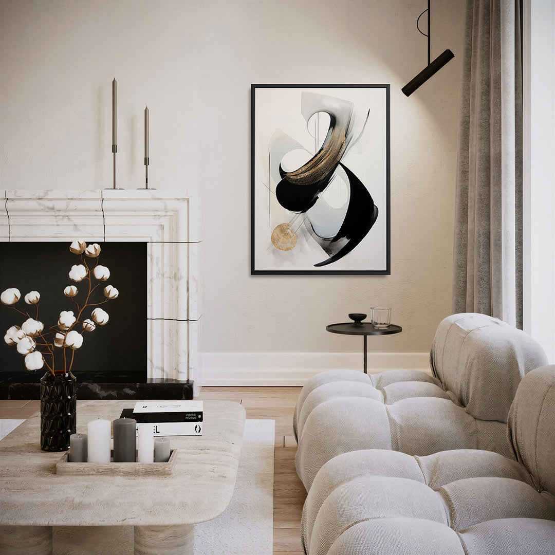 Dynamische vormen – staand wanddecoratie kunstwerk