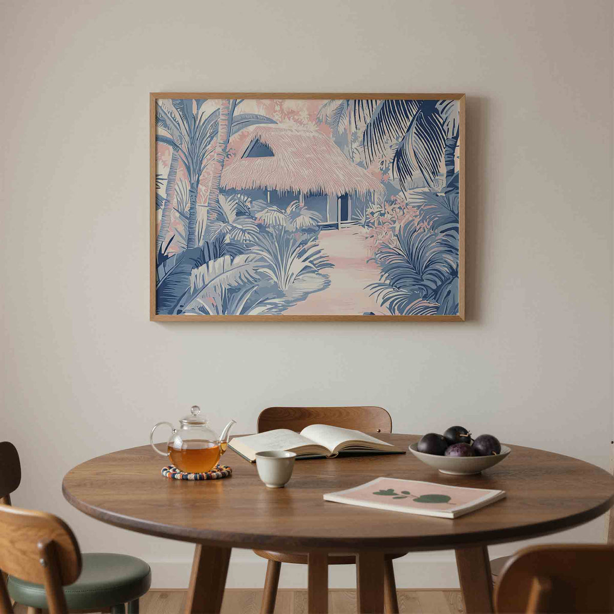 Tropisch huisje – liggende jungle wanddecoratie van WallArtistic