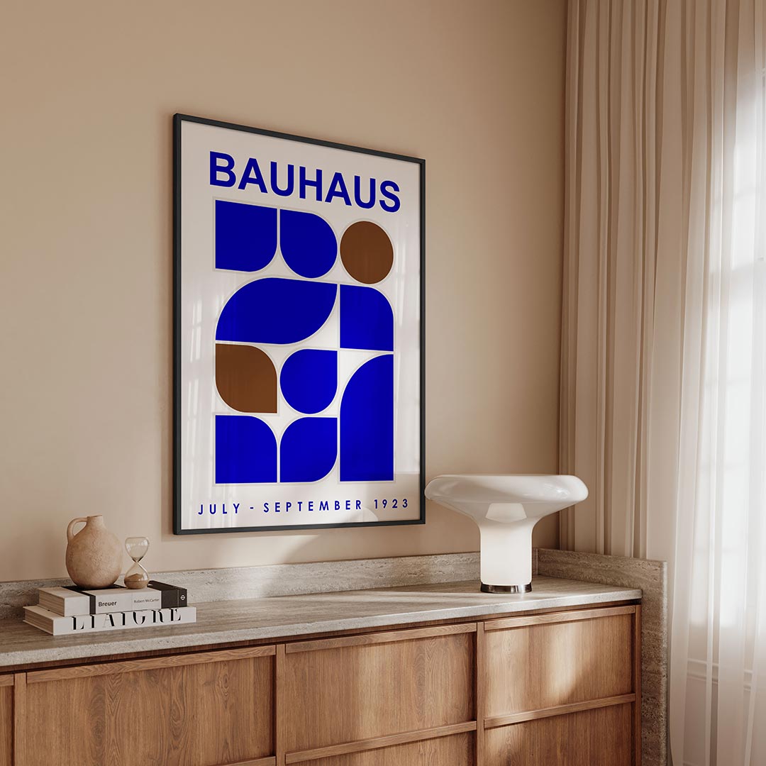 Vorm en kleur – geometrische Bauhaus poster in staand formaat