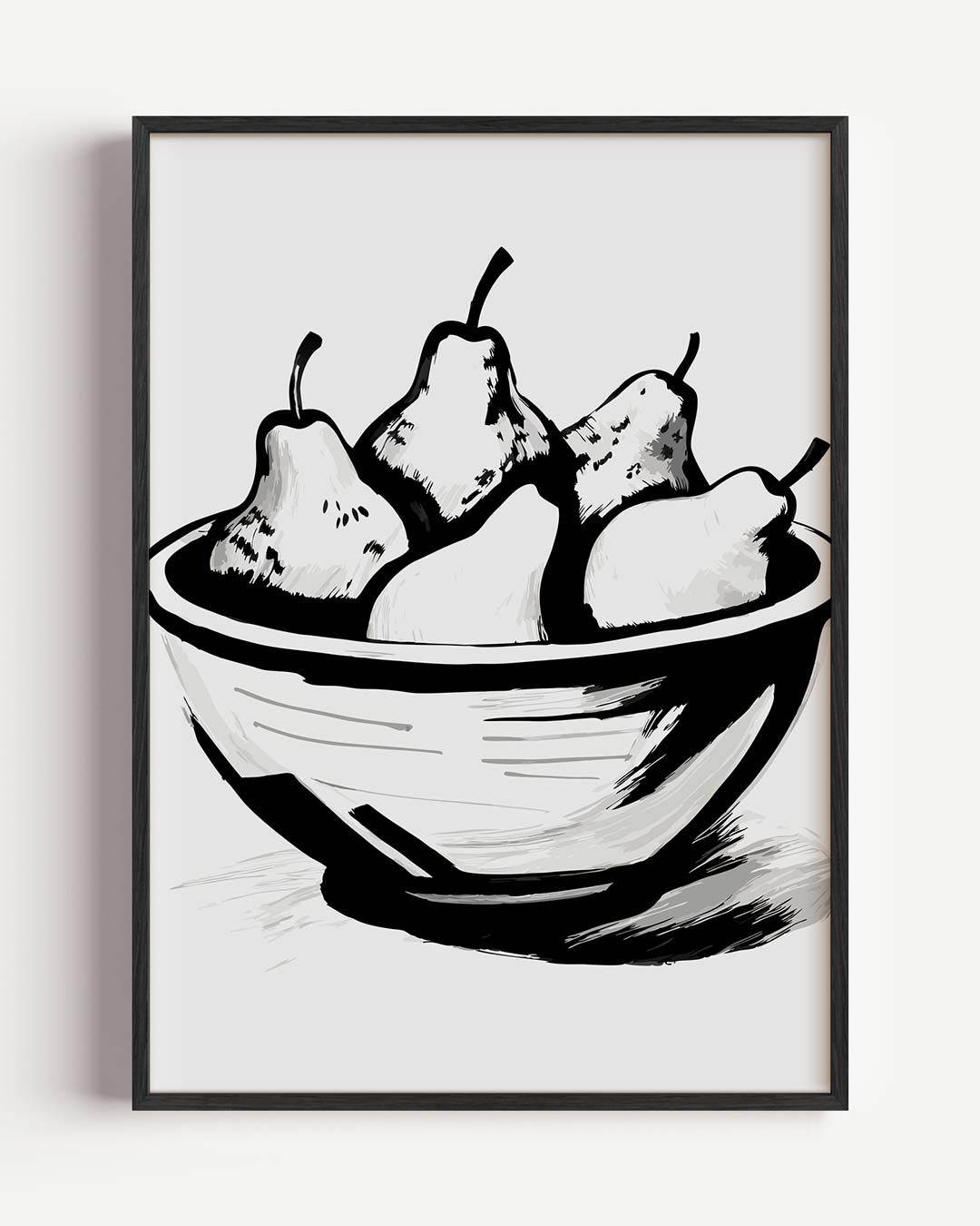 Stijlvolle Perenschalen – keuken portret poster als wanddecoratie
