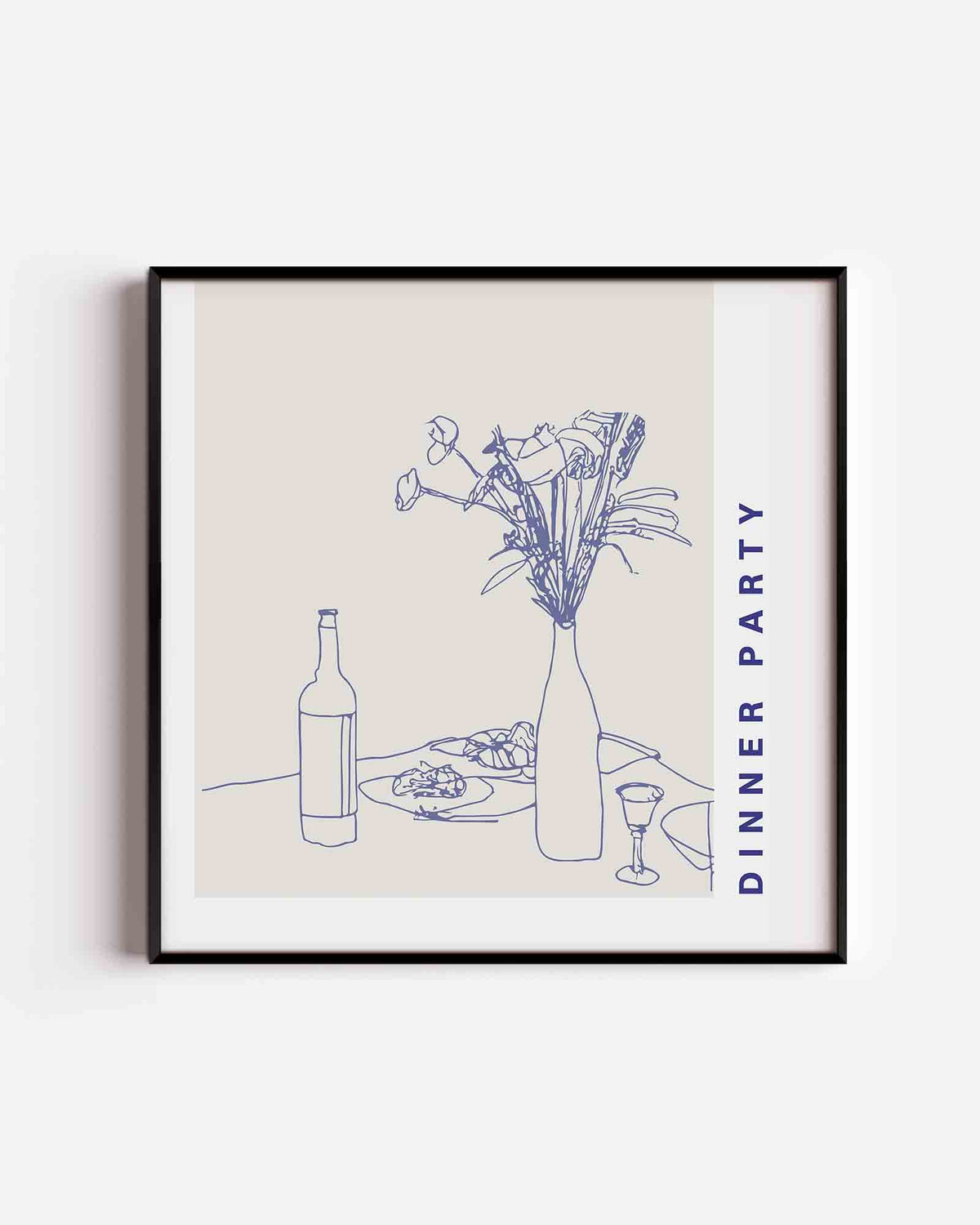 Dinner party – keuken vierkante poster als wanddecoratie