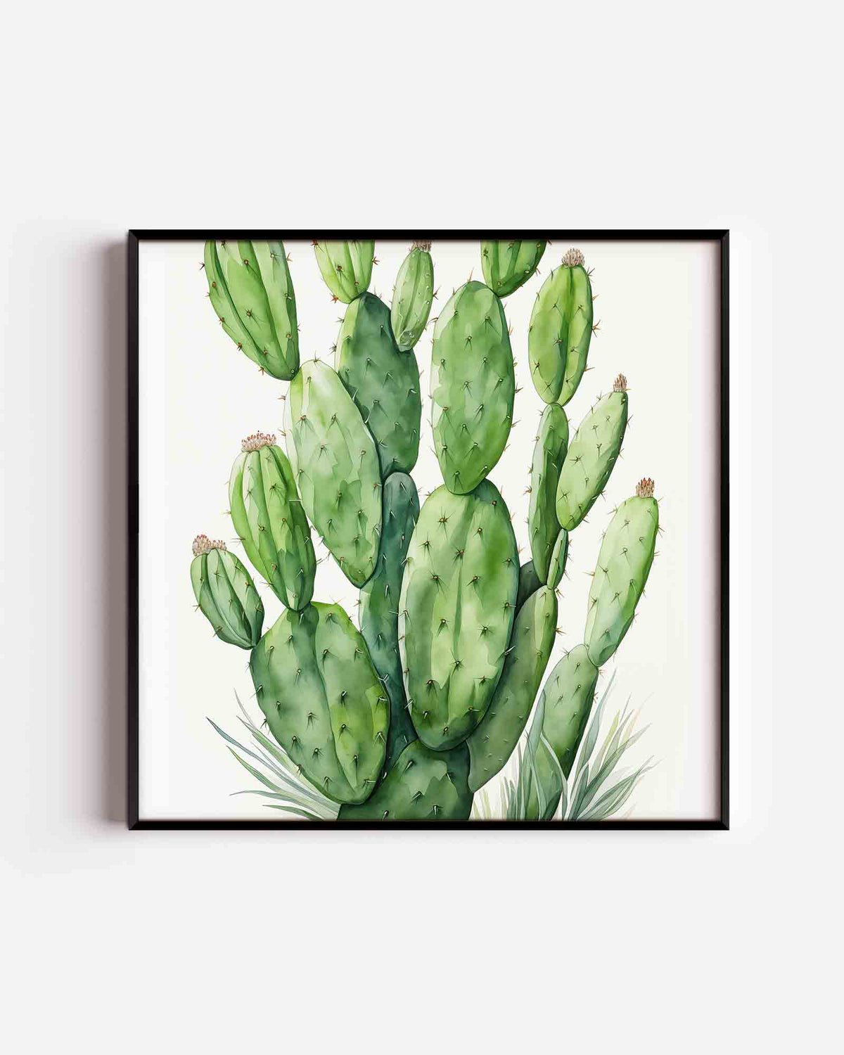 Groene cactus – jungle vierkante poster als wanddecoratie