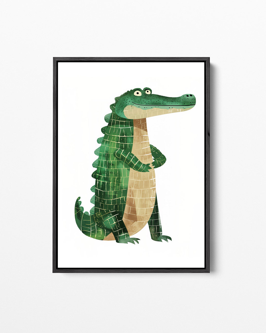 Vrolijke krokodil illustratie – staand wanddecoratie kunstwerk