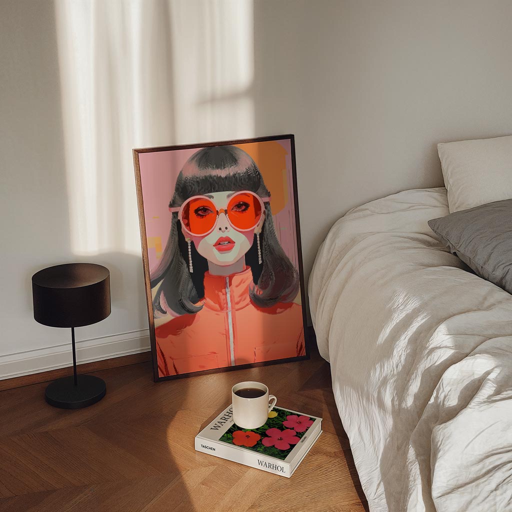 Stijlvolle Retro Fashion – staande Popart wanddecoratie van WallArtistic